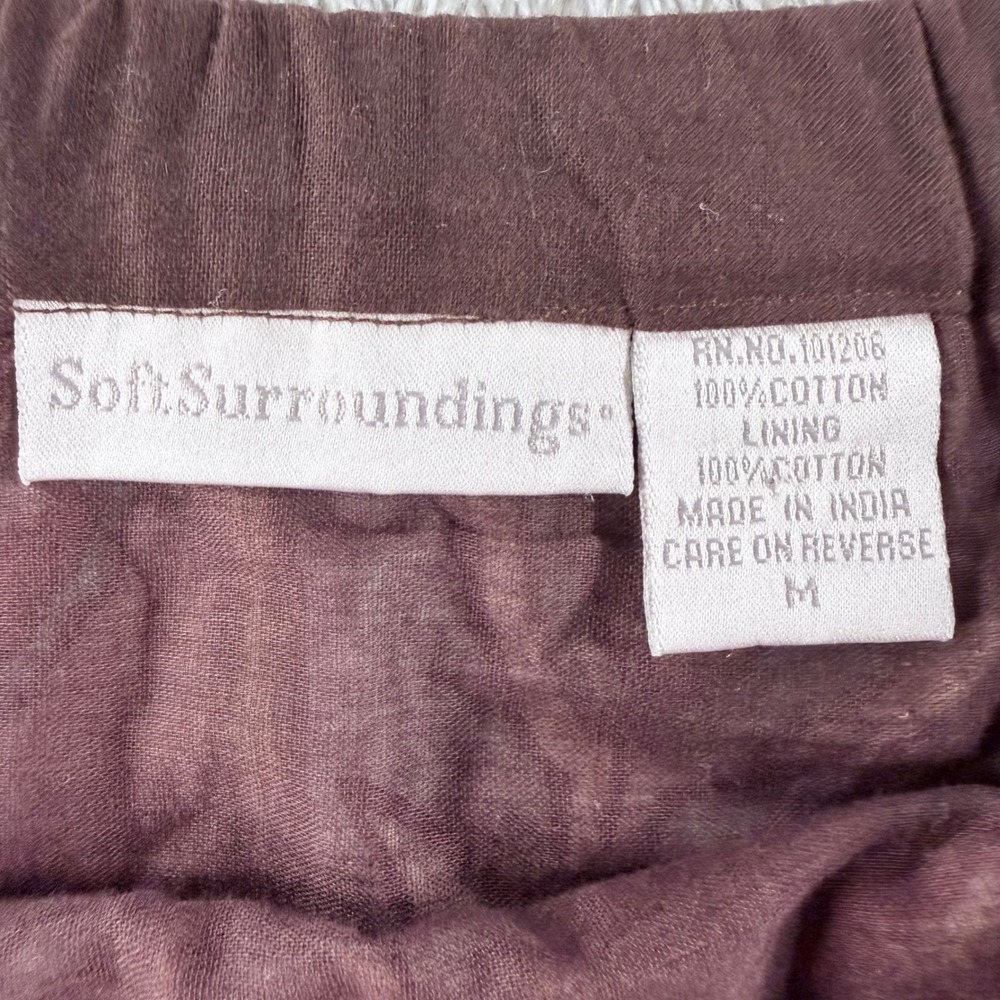 Soft Surroundings Maxi Skirt Womens M Brown Floral Paisley Sequin Embellished - Picture 4 of 10